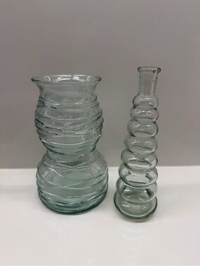 2 New Glass Vintage European Designer Vases.